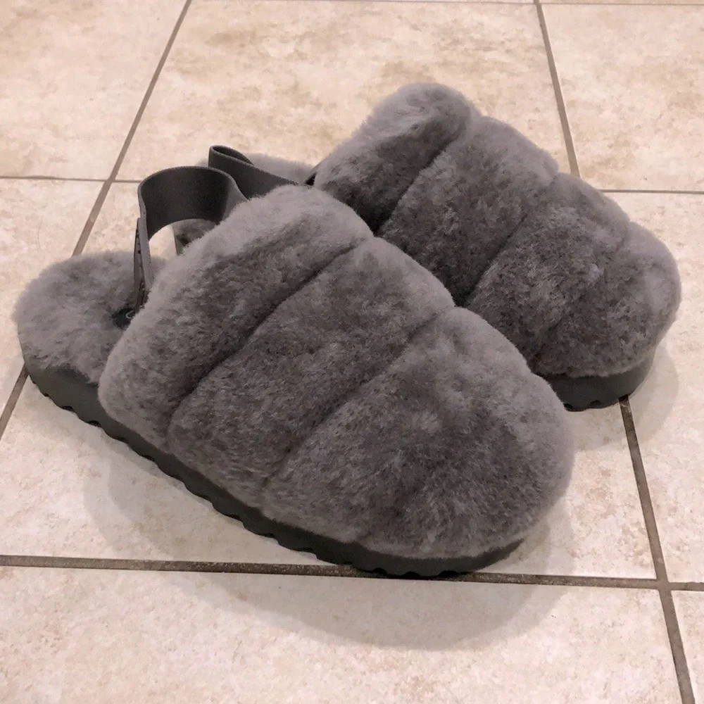 UGG Super Fluff Slippers grey - Picture 1 of 14